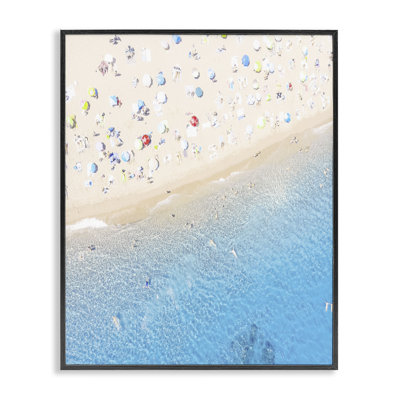 Happy Beach in Summer Framed Giclee, design by Leah Straatsma