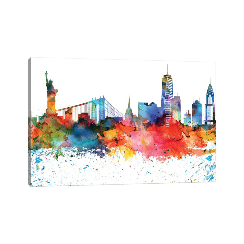New York Skyline - Wrapped Canvas Painting, 152.5 cm H x 101.5 cm W