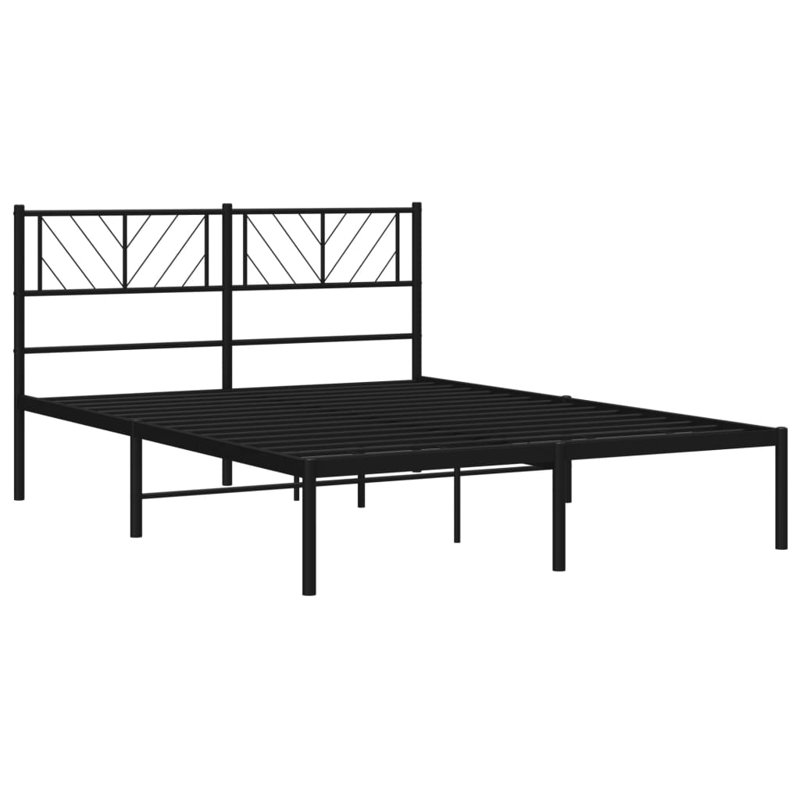 Nelvie Metal Bed, European Kingsize (160 x 200 cm), Black