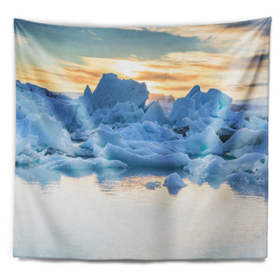 Tapisserie «Icebergs» dans un lagon glaciaire