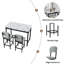 Modern Dining Table And Chairs For 2, Marble Finishes Dining Table Set With 2 Upholstered Chairs, Kitchen Table Set Bar Pub Set For Breakfast Nook