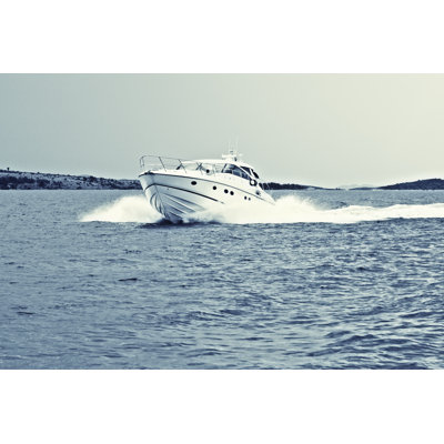 Speeding Powerboat 1 Piece Wrapped Canvas Wall Art