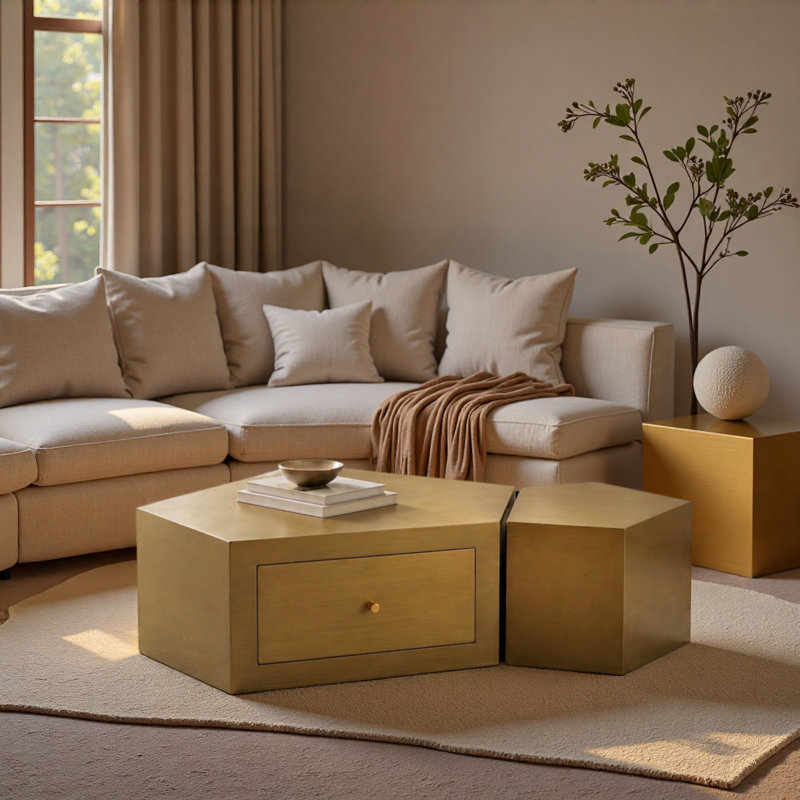 Ensemble de 2 tables basses Modern Geometric