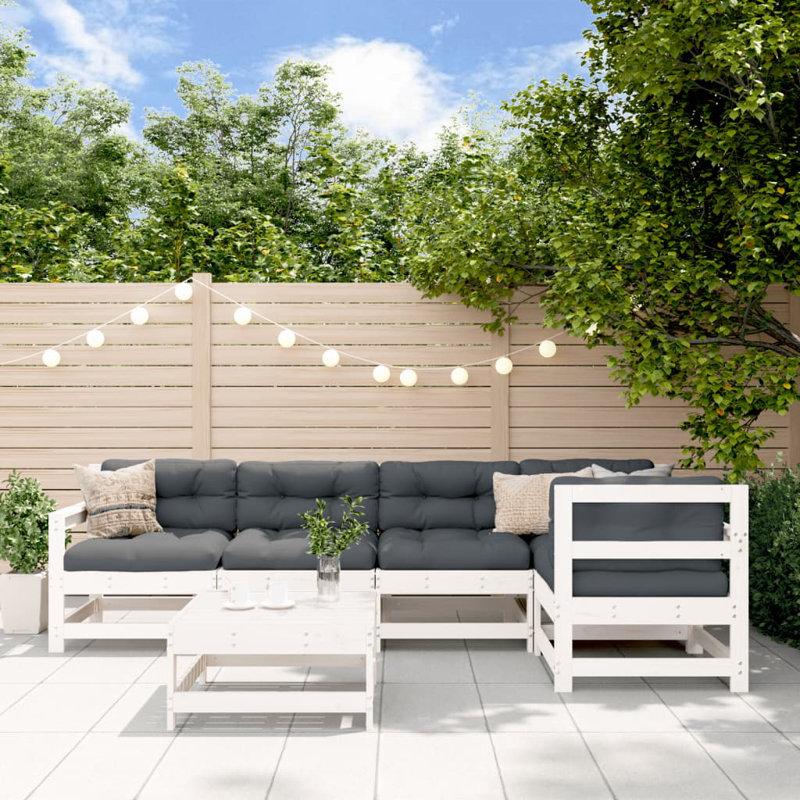Dolly 66cm Wide L-Shaped Patio Sofa, Grey, White