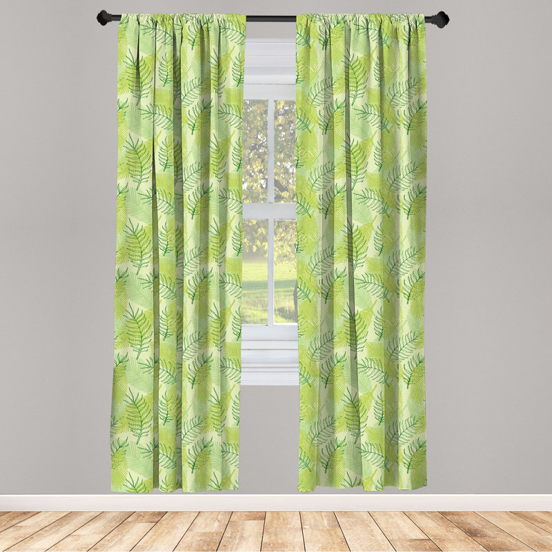 Botanical Floral Semi-Sheer Rod Pocket Sliding Panel, 28" x 84"