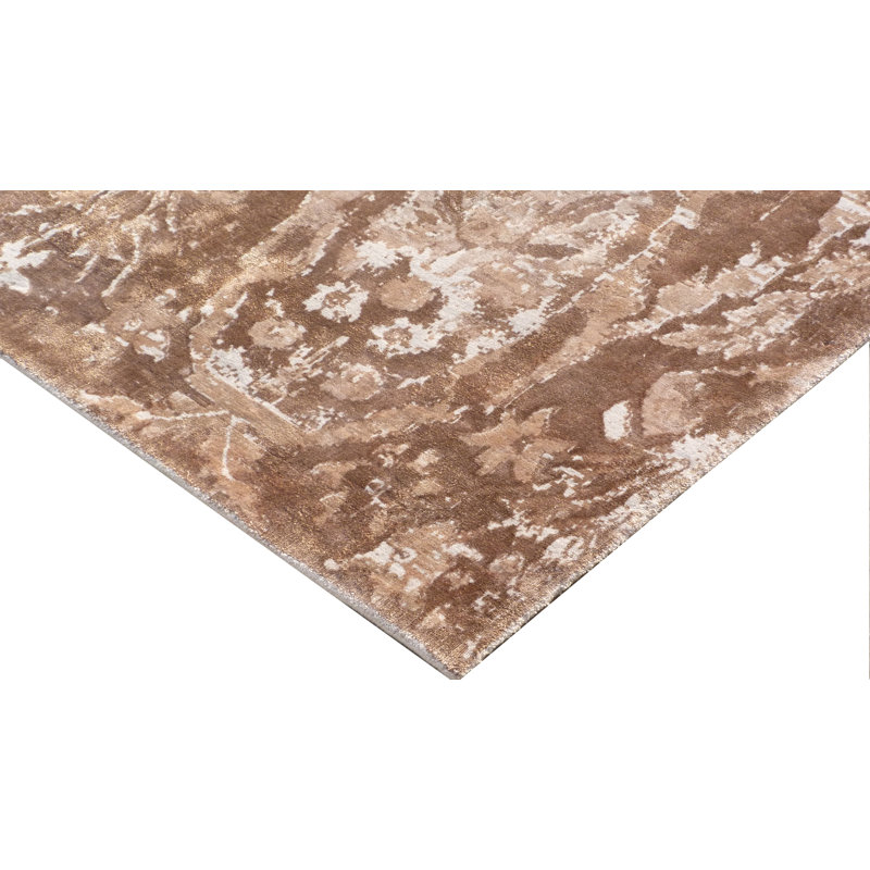 Cassina Abstract Area Rug in Brown, Rectangle 6' x 9'