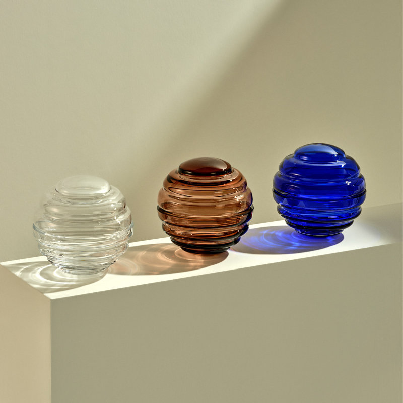 Nest Lead Free Crystal Jar, Cobalt Blue, 150mm