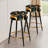 Midnight Charm Gold And Black - Marble Bar Stools Set Of 2