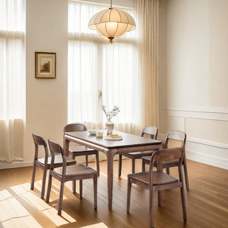 Solid wood dining table, 29.5" H x 55.1" L x 35.4" W