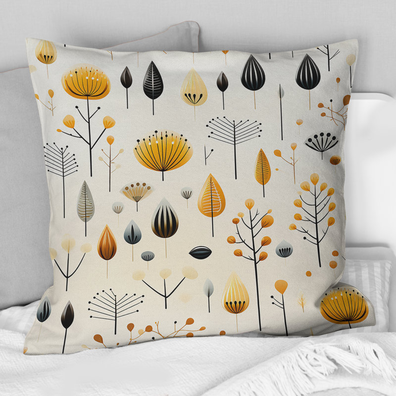Floral Throw Pillow, 16" H x 16" W