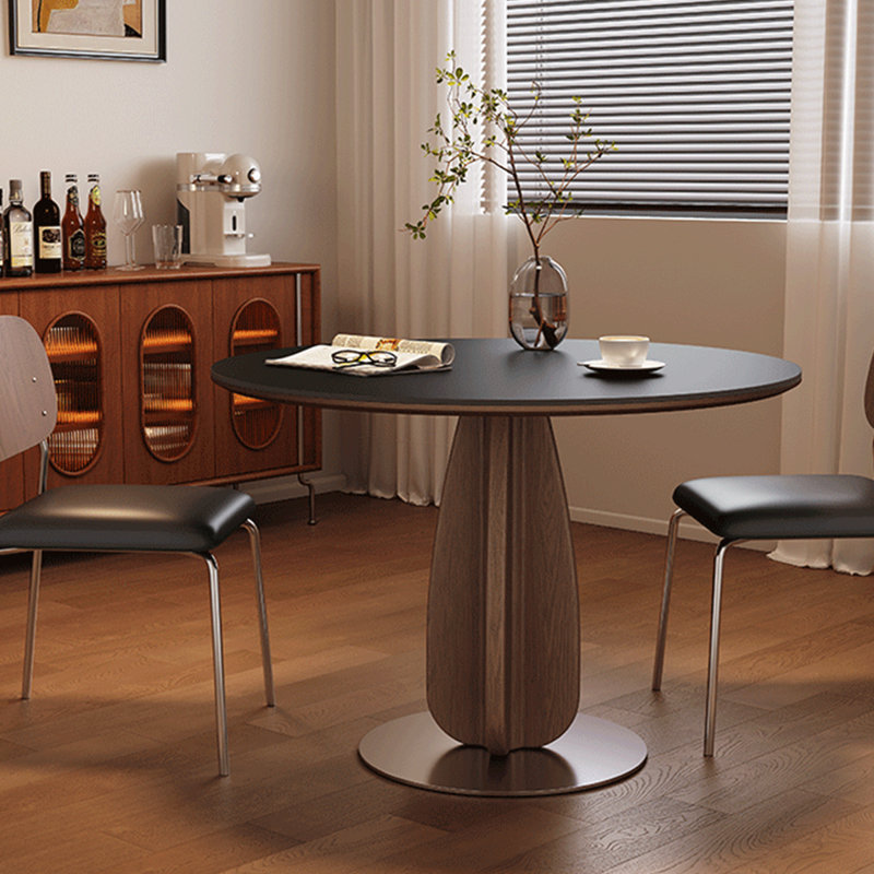Table de salle à manger en bois massif noir, H 29,53 po x L 35,43 po x l 35,43 po