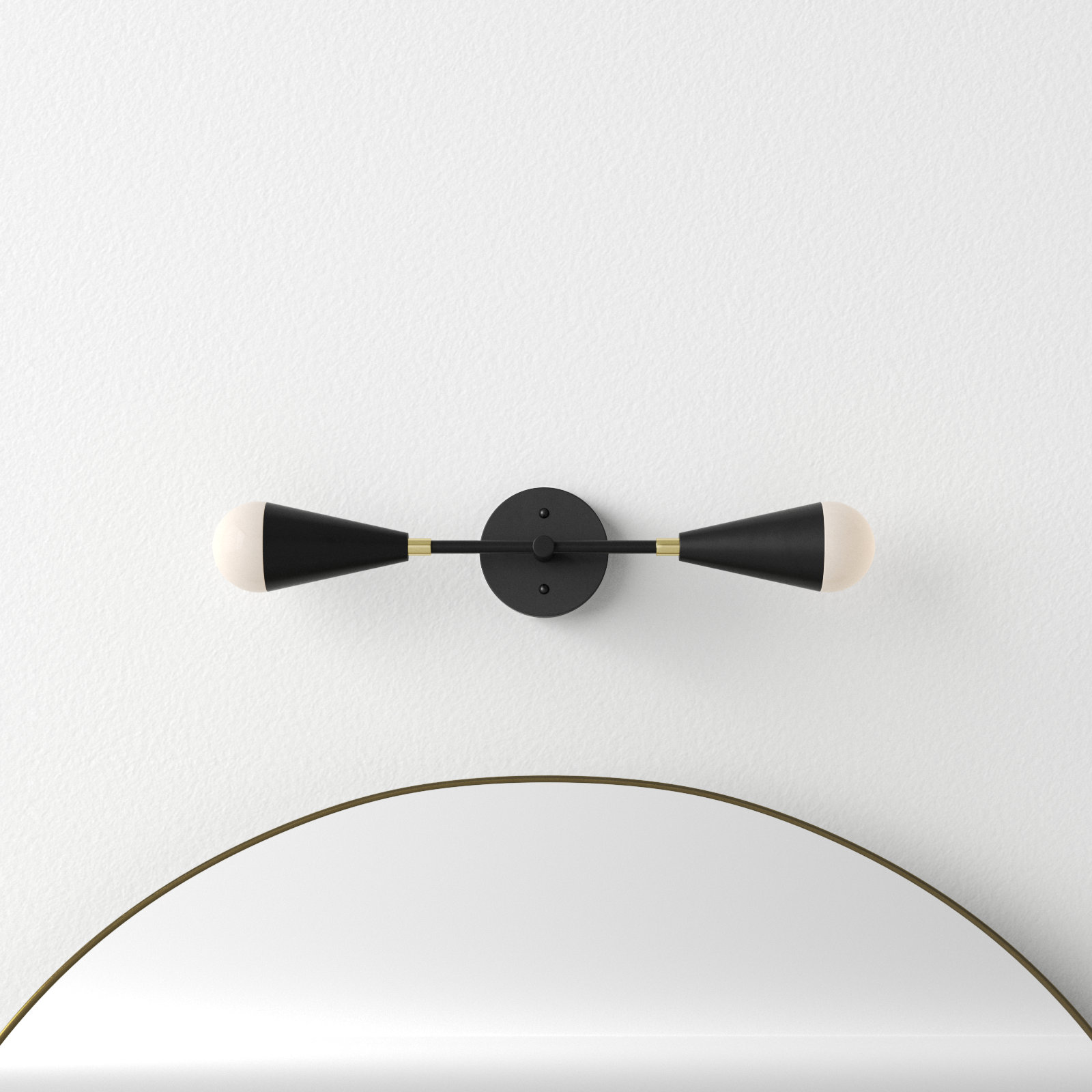 Monroe 2 Light Frosted Dimmable Vanity Light, Black