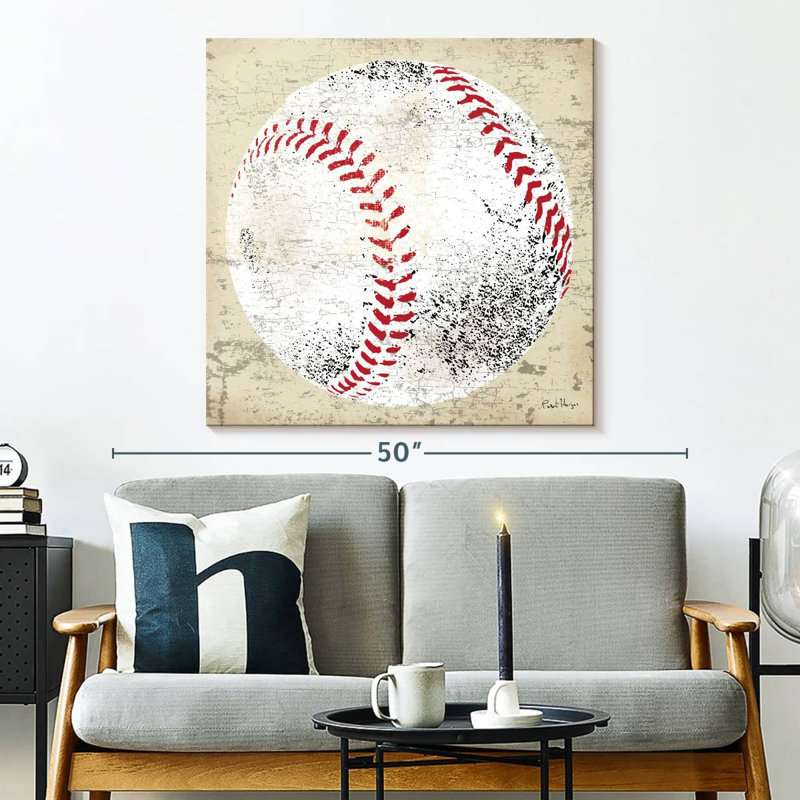 Une balle de baseball rétro, H 33 po x l 33 po