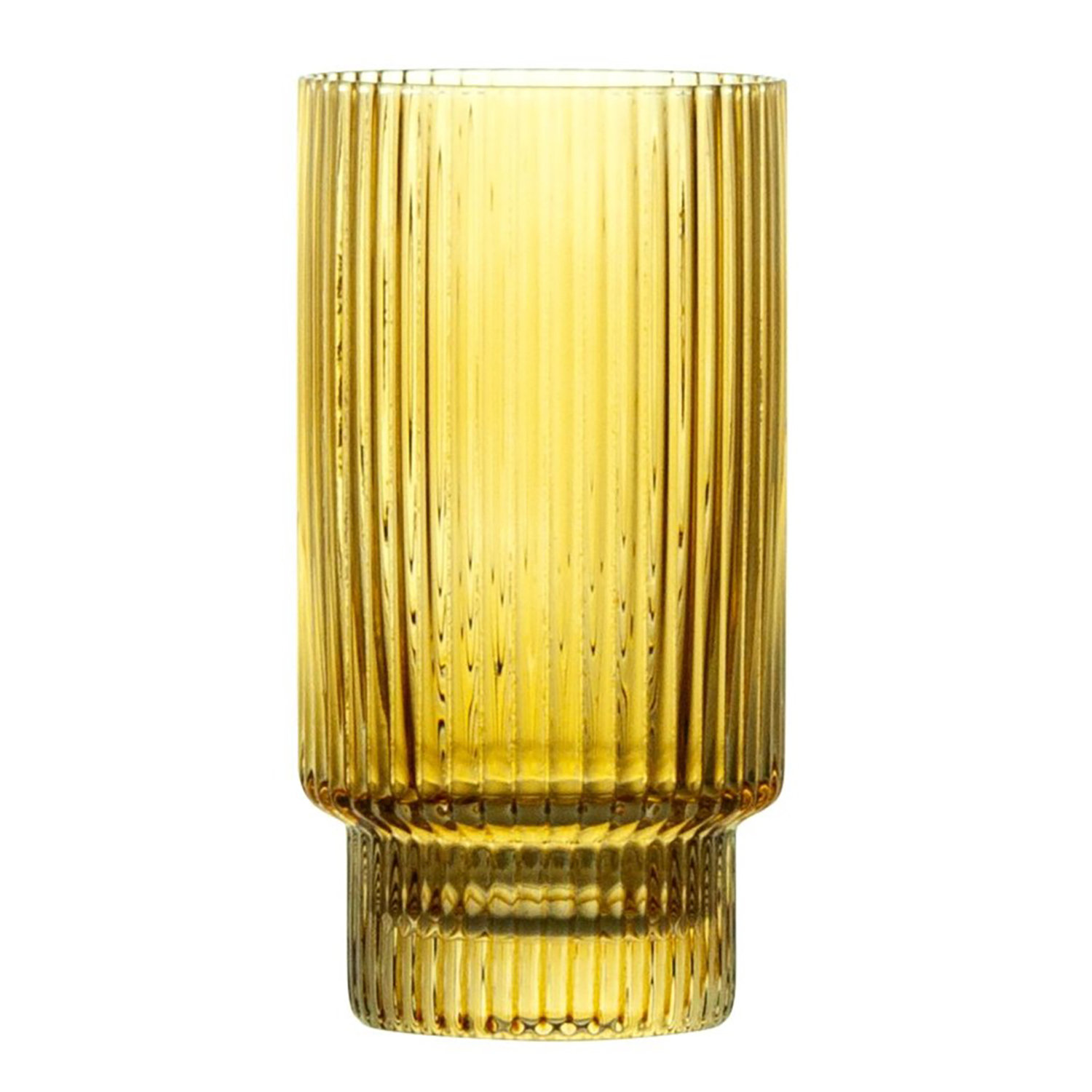 Hadley 14oz. Crystal Highball Glass Set, Amber