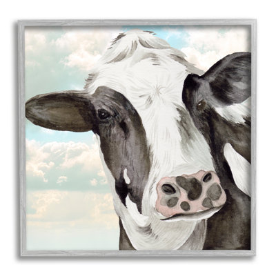 Ax-595-Giclee " Country Cow And Clouds " by Melissa Wang