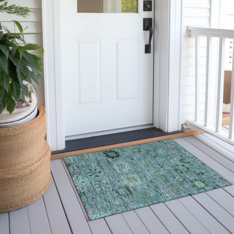 Machine Washable Indoor/Outdoor Mattis ACN2289 Damask Rug, Rectangle 1'8" x 2'6"