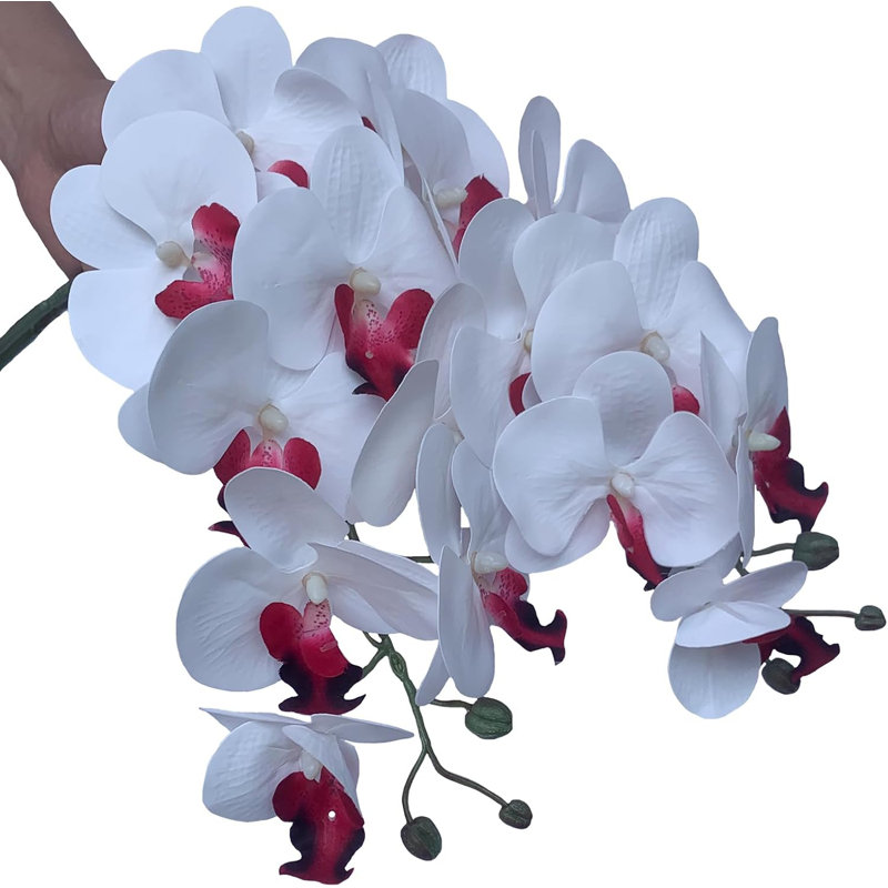32" Pure White Artificial Orchid Stems