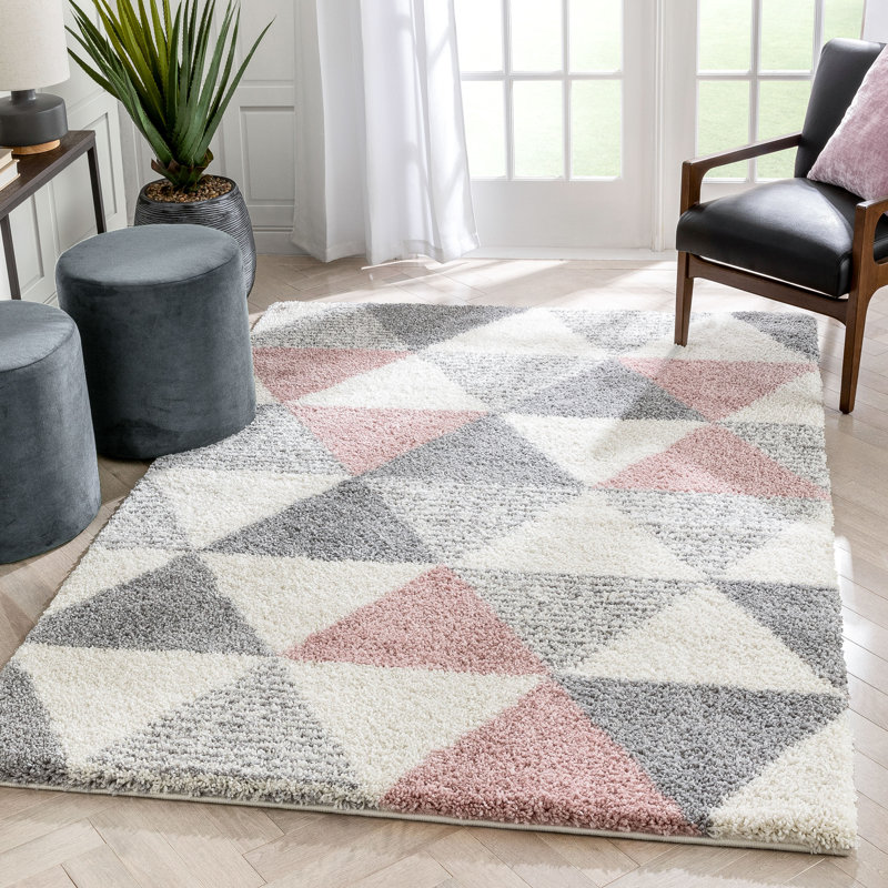 Arden Power Loom Pink/Grey Rug, Rectangle 160 x 220cm