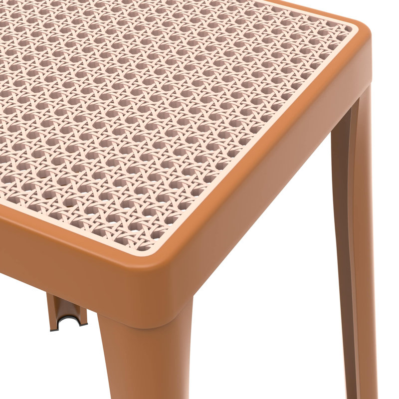 Tabouret carré en plastique empilable Dantoni, Jaune