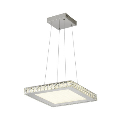 Lustre carré moderne en cristal 1 lumière