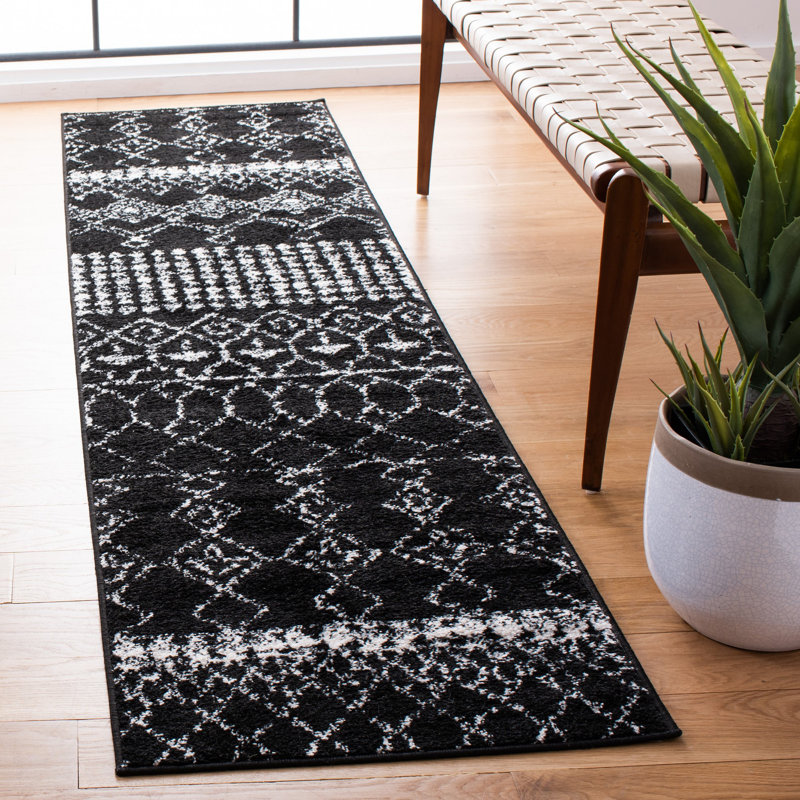 Tapis noir à motif géométrique Cobos, Rectangle 2 pi x 5 pi