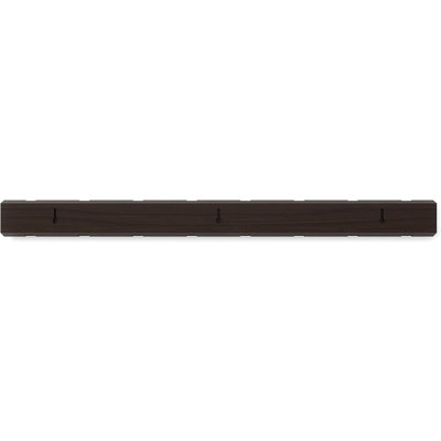 Flip Wall-Mounted Coat Rack, 8 Retractable Hooks, Space-Saving Wood & Steel Hanger for Coats, Bags, Scarves & Towels, Walnut/Black