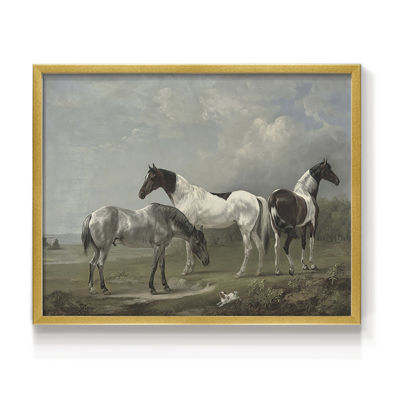 Faune rétro-X III - reproduction encadrée - réaménageable, H 8 po x l 10 po, Or