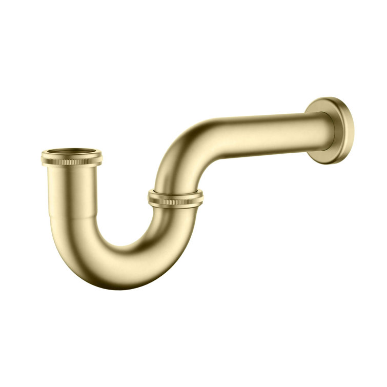 Simple Drain 1-1/2 in. D Textured Brass/Rubber Double Sink Drain