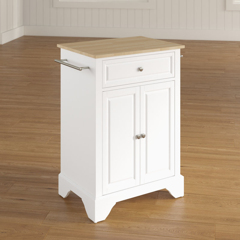 Hedon Wood Kitchen Cart, White