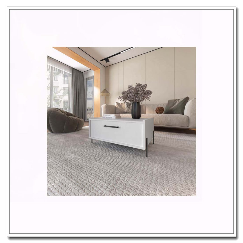 Table basse blanche avec porte rabattable, Blanc