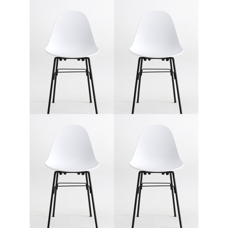 TA Side & Dining Chair (Set of 4), White/Black