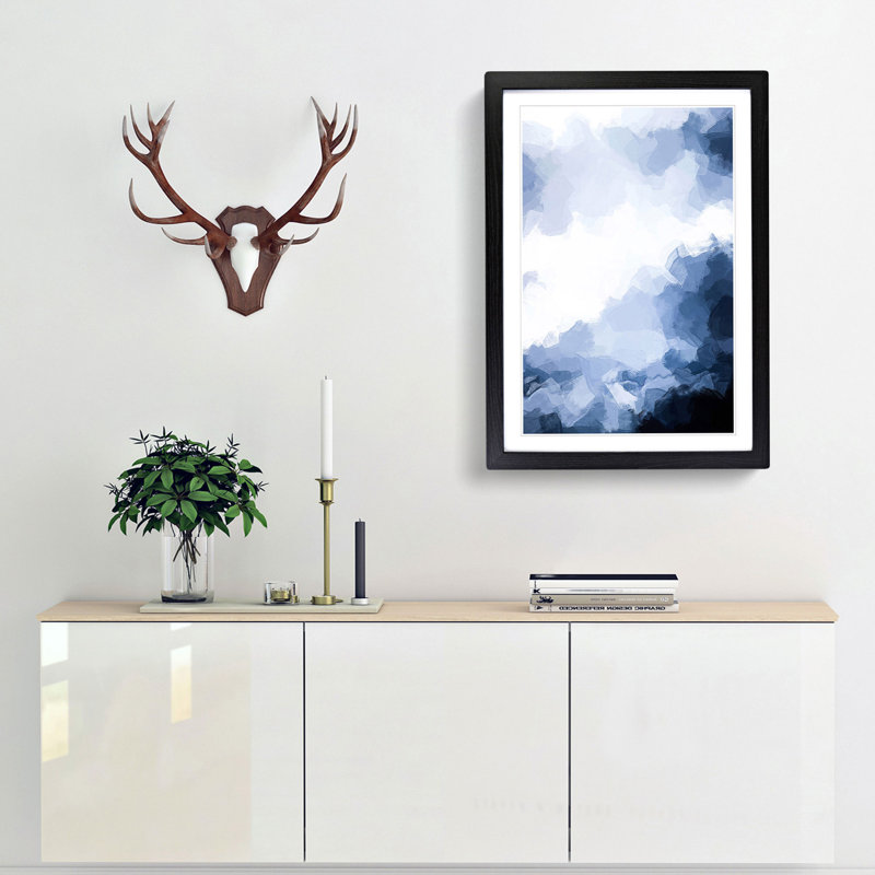 Cloud Mountains in Abstract - Picture Frame Graphic Art Print, Black Framed, 65cm H x 48cm W x 2cm D