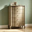 Commode 5 tiroirs en bois massif taupe antique