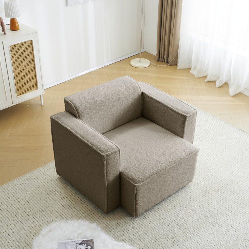 Modular Accent Chairs-single Accent Chairs With 2 Arms, Taupe