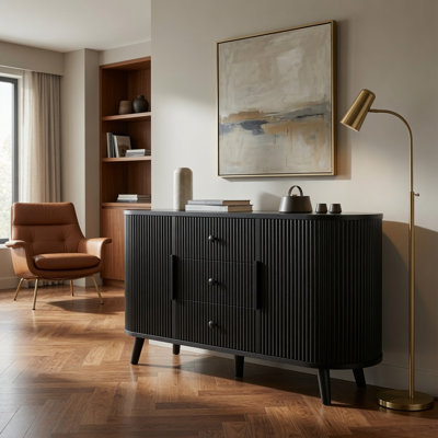 Buffet avec 2 portes coulissantes et 3 tiroirs