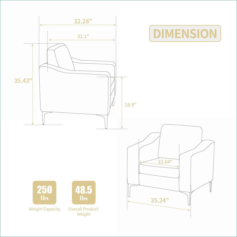 Sectional Sofas Modular Convertible with Armrests, Easy Assembly | Beige | Corduroy