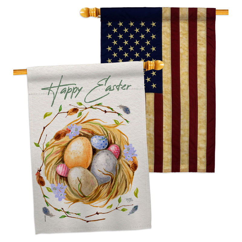 Drapeau de maison 40 x 28 po Pâques