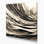 Art mural horizontal rayé sur toile gris anthracite ivoire