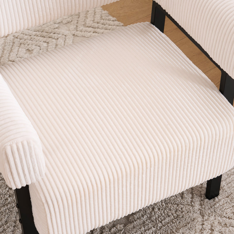 Modern Modern Metal Frame Accent Chair Armchair For Living Room,Bedroom, Beige, Black