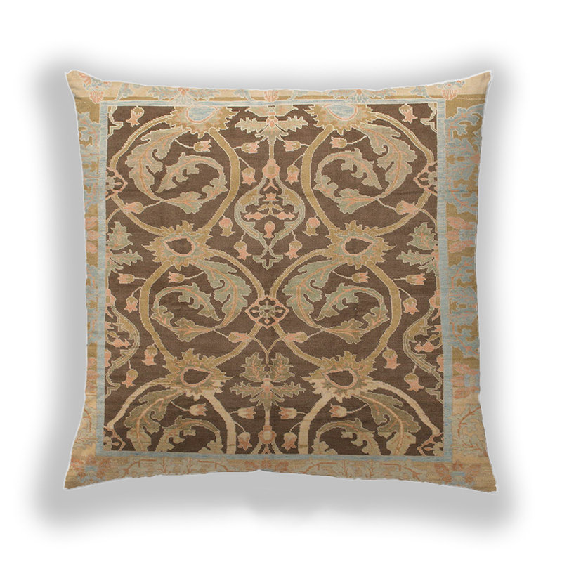 Damask Throw Pillow, Microsuede