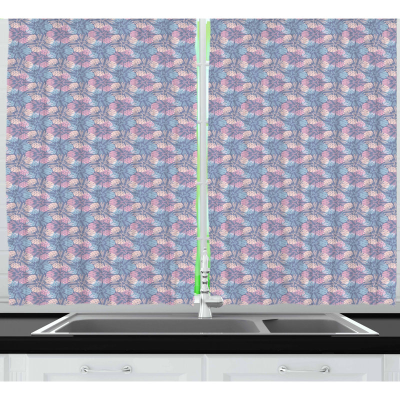 Floral Tailored Kitchen Curtain