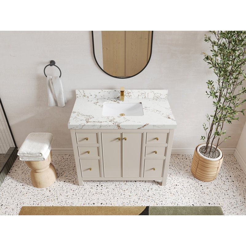Meuble-lavabo simple 48 po avec plateau Chicago