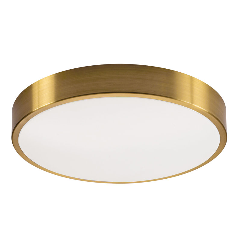 Parkchester Acrylic LED Flush Mount, Satin Brass, 3" H x 12" W x 12" D
