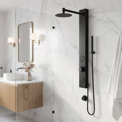Gardenia 39" H X 4" W 2-Jet Shower System with Hand Wand - Requires existing shower head connection
