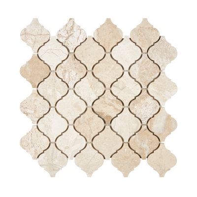 Diano Royal 3" Arabesque Marble Look Floor And Wall Mosaic