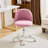 Modern Teddy Fleece Desk Chair Vanity Chair Small Office Chair with Wheels for Home Office-587230169