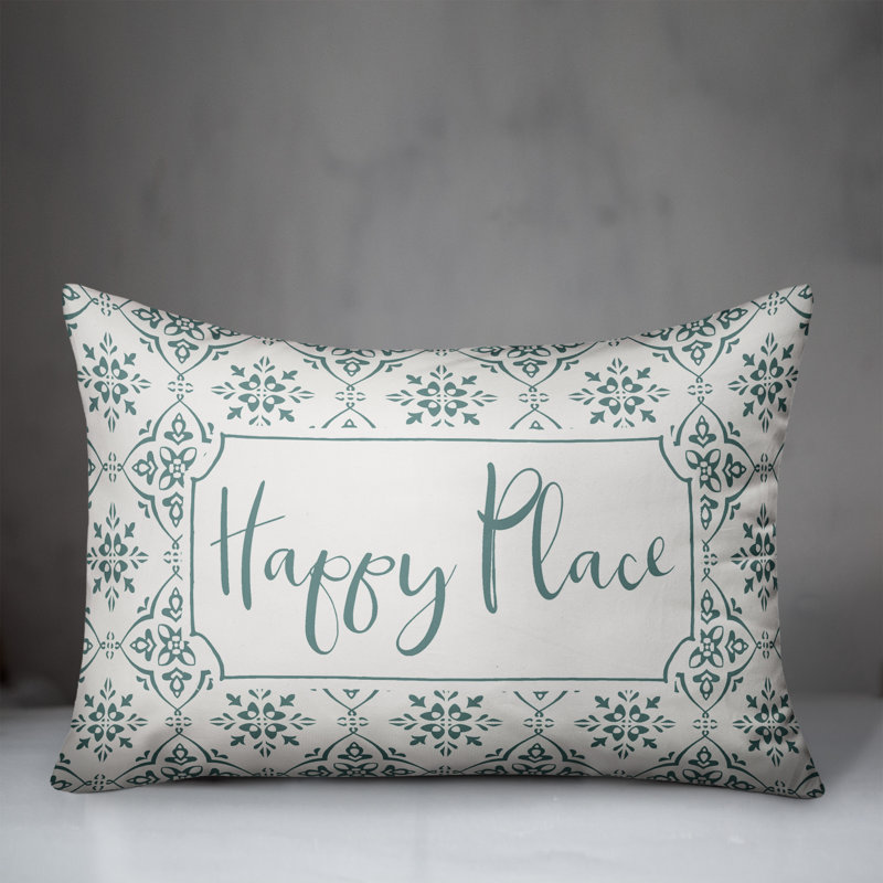 Housse de coussin rectangulaire et insert Happy Place Medallion, Bleu sarcelle
