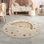 Tapis moderne pour enfants avec arc-en-ciel beige beige