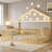 Floor Bed With High Safety Rails, Wooden Montessori Design For Kids-753501364-753501363