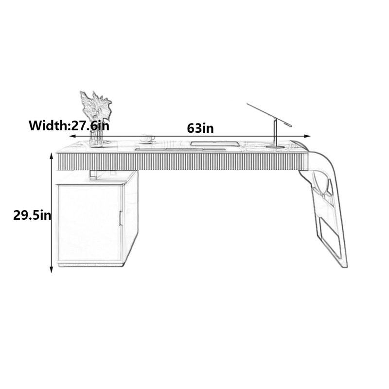 Paeton, H 29,5 po x l 63 po x P 27,6 po